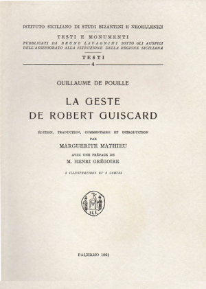 GUILLAUME DE POUILLE, La geste de Robert Guiscard